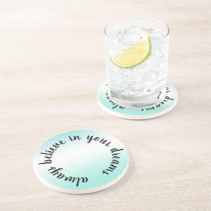 Dessous De Verre En Grès Croyez en vos rêves Inspirationnel Aqua Tie Dye