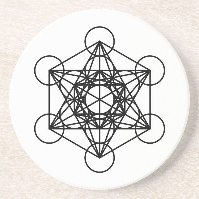 Dessous De Verre En Grès Cube en Metatrons (Devant)