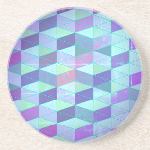 Dessous De Verre En Grès Cubes en triangles Motif géométrique