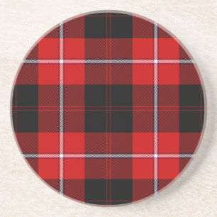 Dessous De Verre En Grès Cunningham Tartan rouge noir