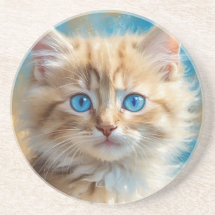 Dessous De Verre En Grès Cute Adorable Chat-37823