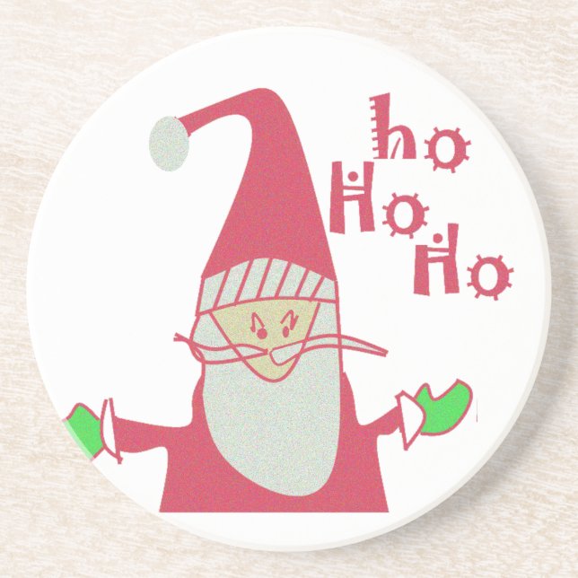 Dessous De Verre En Grès Cute Cartoon Mouse Collection Père Noël. (Devant)