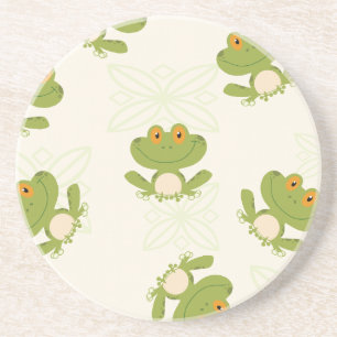 Dessous De Verre En Grès Cute Green Frog