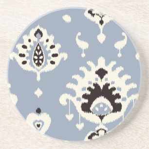 Dessous De Verre En Grès Cute motifs tribaux gris beige ikat