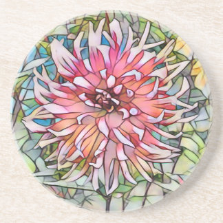DESSOUS DE VERRE EN GRÈS DAHLIA FLOWER