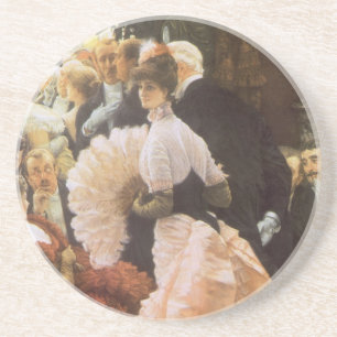 Dessous De Verre En Grès Dame politique par James Tissot, Victorien Vintage