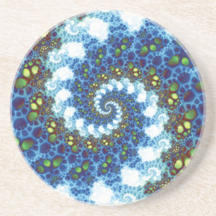 Dessous De Verre En Grès Dans la fractale en spirale de nuages