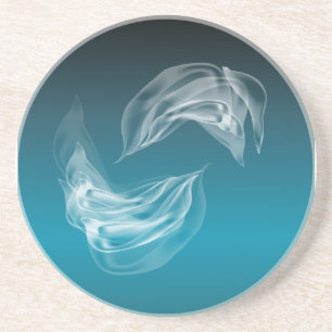 Dessous De Verre En Grès Dauphins Abstraits en jeu