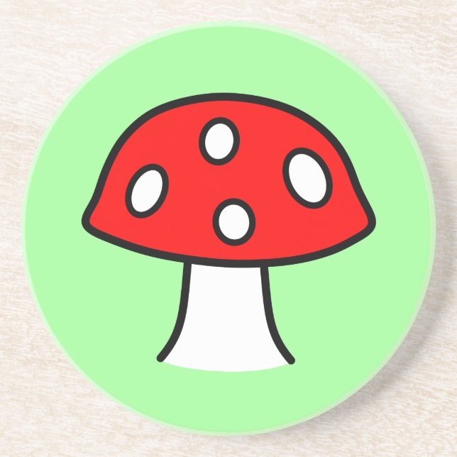 Dessous de verre en grès de champignon rouge (Devant)