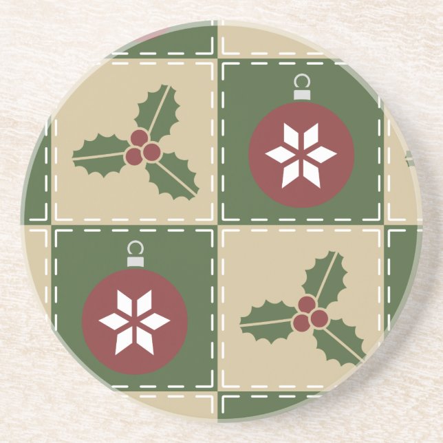 Dessous de verre en grès de la surface de Noël (Devant)