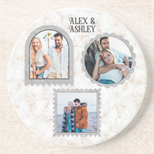 Dessous De Verre En Grès Déco Art moderne Nom de la photo Customisée