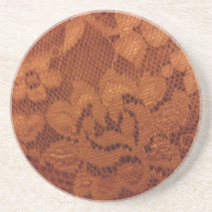Dessous De Verre En Grès Dentelle Rose d'automne