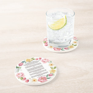 Dessous De Verre En Grès Desiderata Peonies et Daffodiles par Max Ehrmann