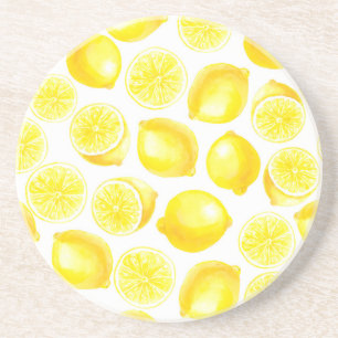 Dessous De Verre En Grès Design citrons aquarelle