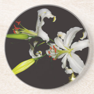 Dessous De Verre En Grès Design irlandais - Collection de laiton et de fleu