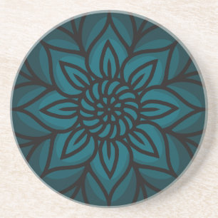 Dessous de verre en grès design Mandala