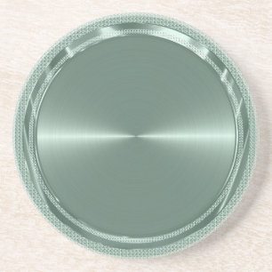 Dessous De Verre En Grès Design Mint-Green Métallo Look en acier inoxydable