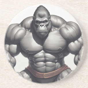 Dessous De Verre En Grès Dessin d'art pop de Gorilla Bodybuilder
