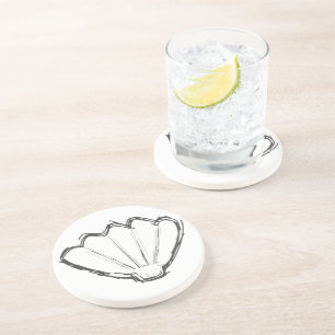 Dessous De Verre En Grès Dessin de coquillage