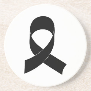 Dessous De Verre En Grès Dessin de ruban noir