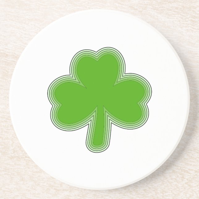 Dessous De Verre En Grès Dessin Shamrock de Saint Patrick (Devant)