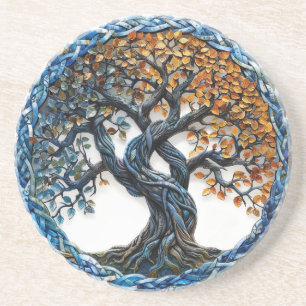 Dessous De Verre En Grès Dessous de verre de grès celtique de l'arbre de vi