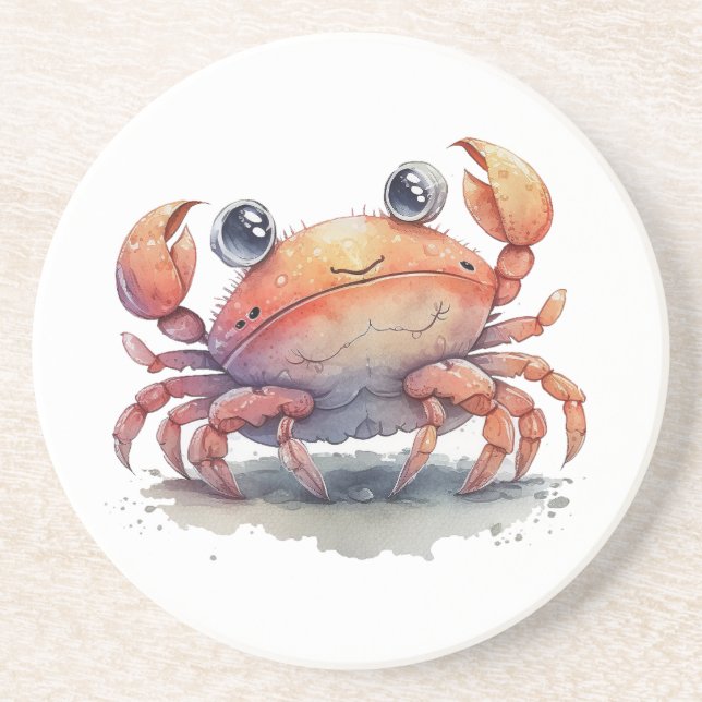 Dessous De Verre En Grès Dessous de verre de grès de crabe mou (Devant)