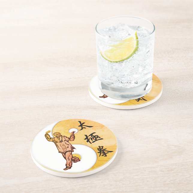Dessous De Verre En Grès Dessous de verre de grès de Tai Chi (Côté)