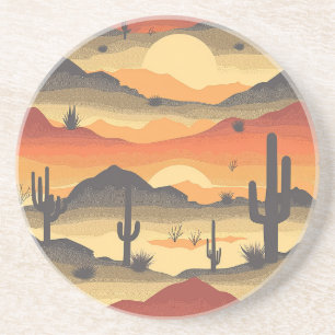 Dessous De Verre En Grès Dessous de verre de grès du désert Sunset