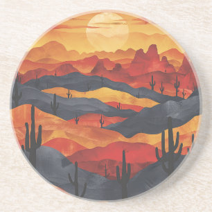 Dessous De Verre En Grès Dessous de verre de grès du désert Sunset