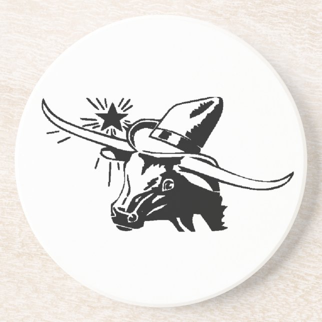 Dessous De Verre En Grès Dessous de verre de grès du Texas Longhorn (Devant)