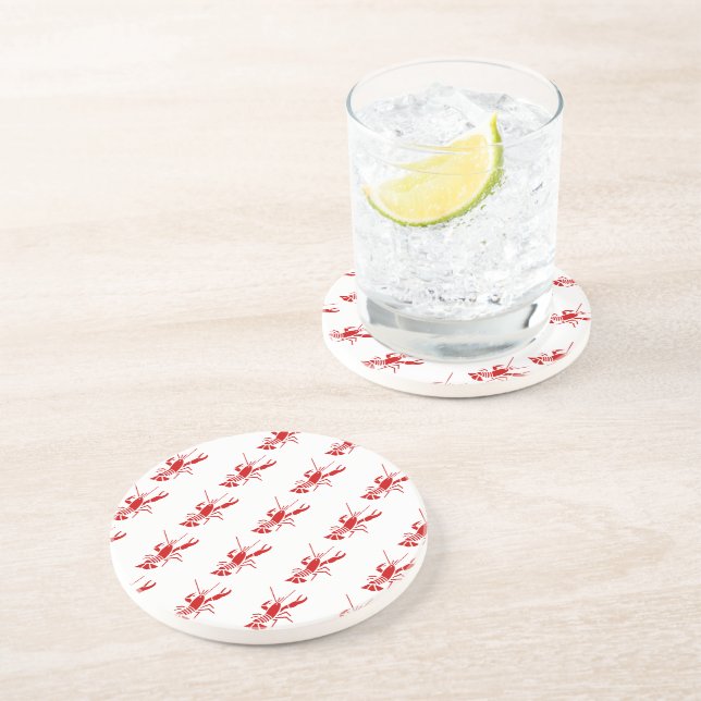 Dessous De Verre En Grès Dessous de verre de grès Homard rouge (Côté)