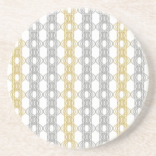 Dessous De Verre En Grès Dessous de verre de grès Motif argent et or