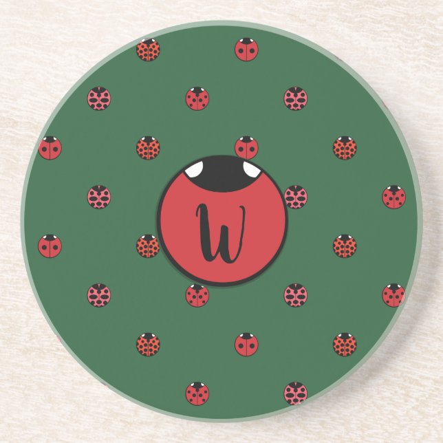 Dessous De Verre En Grès Dessous de verre de grès Pois de Ladybug (Devant)