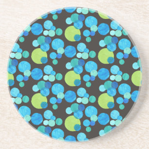 Dessous De Verre En Grès Dessous de verre de grès rond, Motif Blue Moons