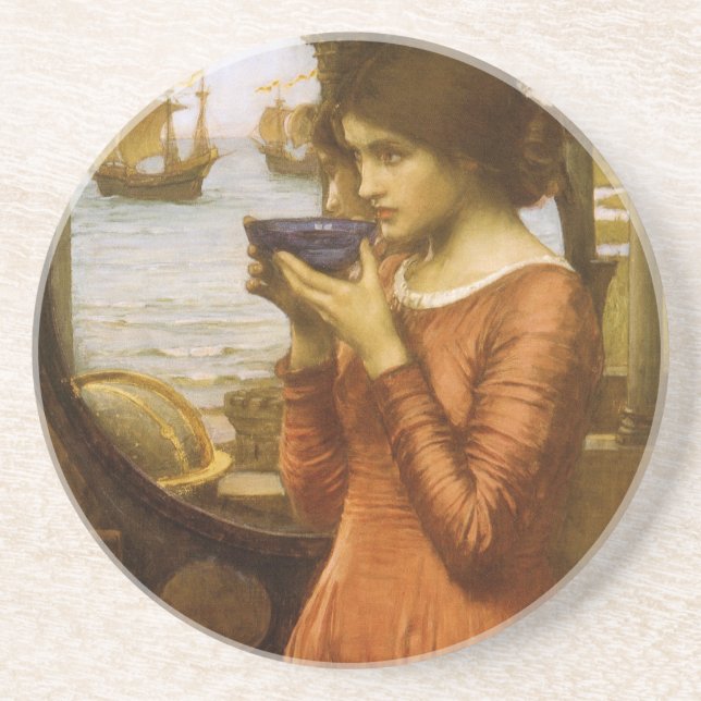Dessous De Verre En Grès Destiny par John William Waterhouse (Devant)