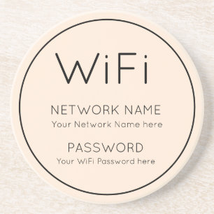 Dessous De Verre En Grès Détails WiFi Typographie simple Bordure simple