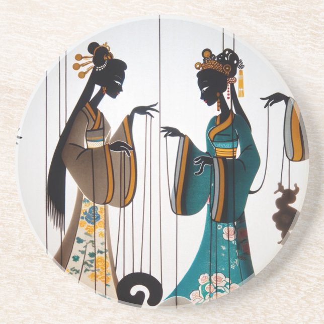 Dessous De Verre En Grès Deux beautés (Devant)