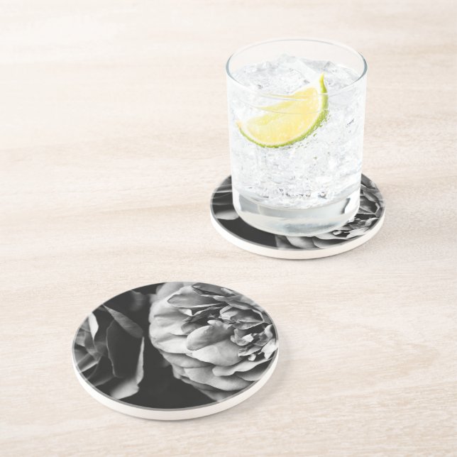 Dessous De Verre En Grès deux roses (Côté)