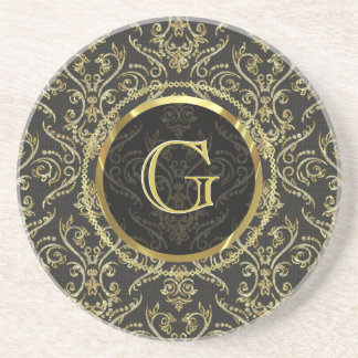 Dessous De Verre En Grès Diamants & Gold Fine Shading Motif-personnalisable
