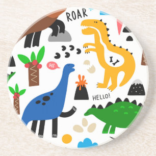 Dessous De Verre En Grès Dinosaures motif transparent