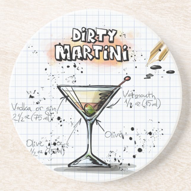 Dessous De Verre En Grès Dirty Martini (Devant)