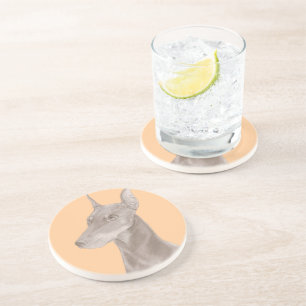 Dessous De Verre En Grès Doberman Portrait