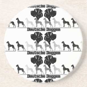 Dessous De Verre En Grès Doggenlogo Noir Gris