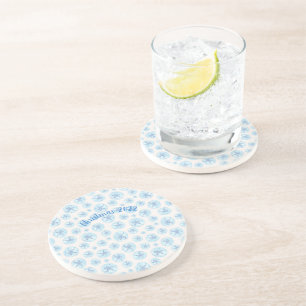 Dessous De Verre En Grès dollar de sable bleu aquatique
