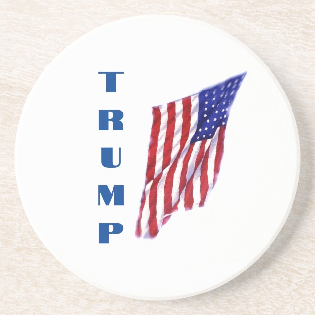 Dessous De Verre En Grès Donald Trump American Flag Pop Art (Devant)