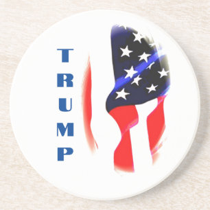 Dessous De Verre En Grès Donald Trump American Flag Pop Art