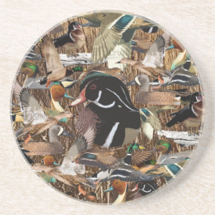 Dessous De Verre En Grès Dons De Chasse De Canard, Pierres Décor De Canard