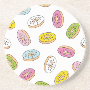 Dessous De Verre En Grès Doodle beiguts motif, design sans soudure.