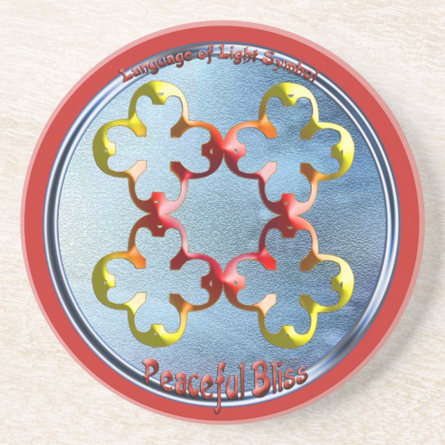 Dessous De Verre En Grès Doodling sur le symbole des Bliss pacifiques (Devant)